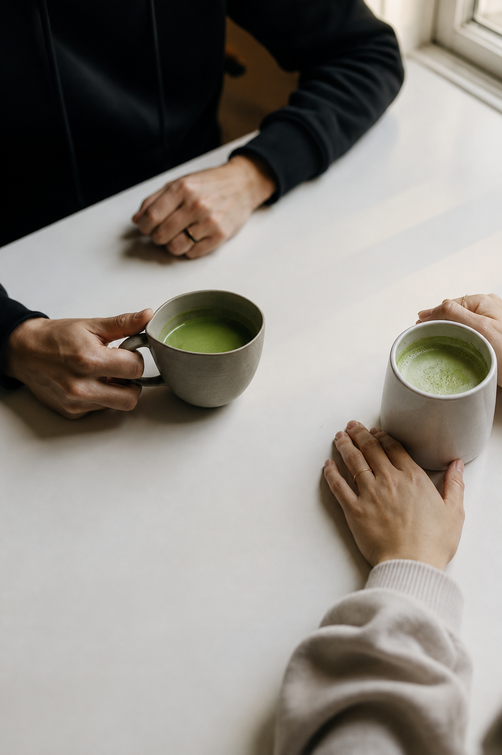 ORTEANA ceremonial matcha prepared for a quiet Rise ritual.